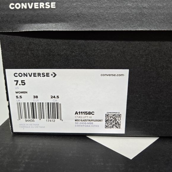 New Chuck Tayor All Star Lift Platform Weatherized Leather Shoes Womens Size 7.5 - Picture 8 of 8